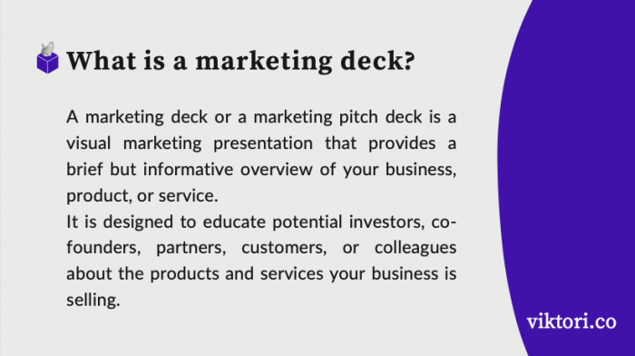 what is a marketing deck