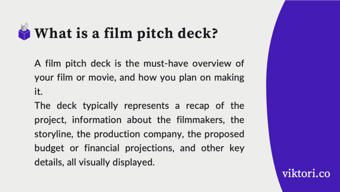 film pitch deck definition